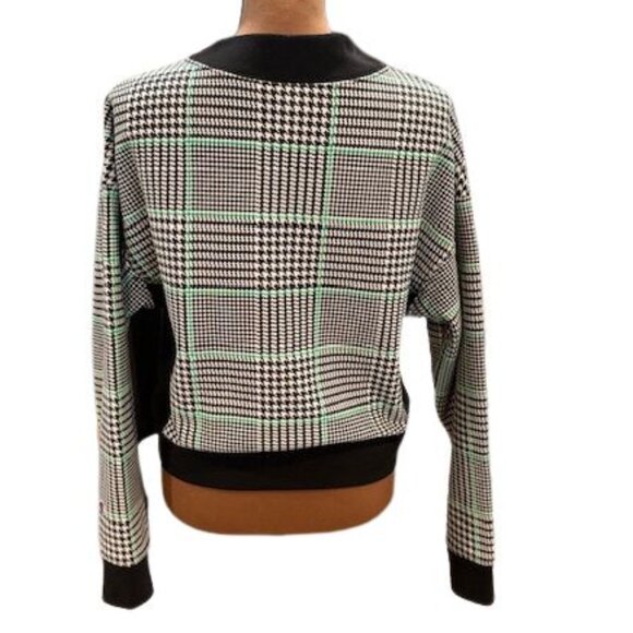 Champion Black and White Crew Neck Sweater with Plaid Design - Picture 7 of 9
